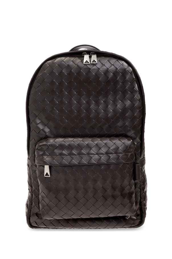 バッグ Bottega Veneta Vintage Brown Backpack Bottega Veneta Vintage Intrecciato Brown Woven Leather Mini